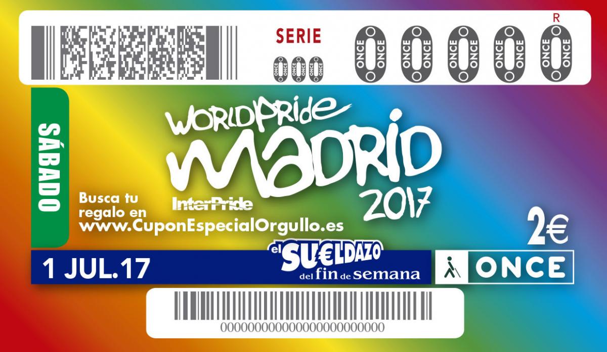 Cupón del 1 de julio dedicado al WorldPride Madrid 2017