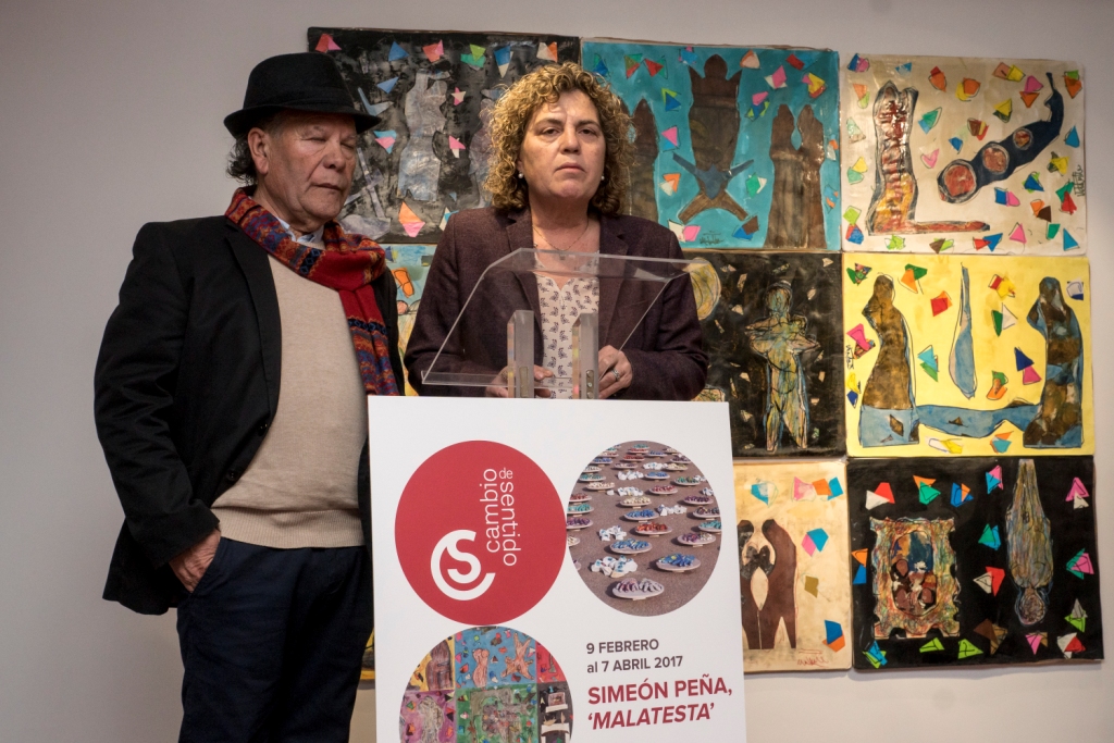 Simeón Peña y Teresa Palahí durante la presentación de la exposición