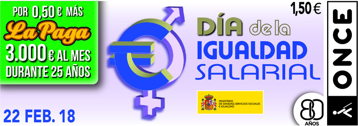 Cupón del 22 de febrero dedicado al Día de la Igualdad Salarial