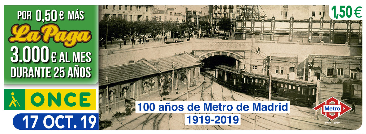 Cupón del 17 de octubre dedicado al Centenario de Metro de Madrid