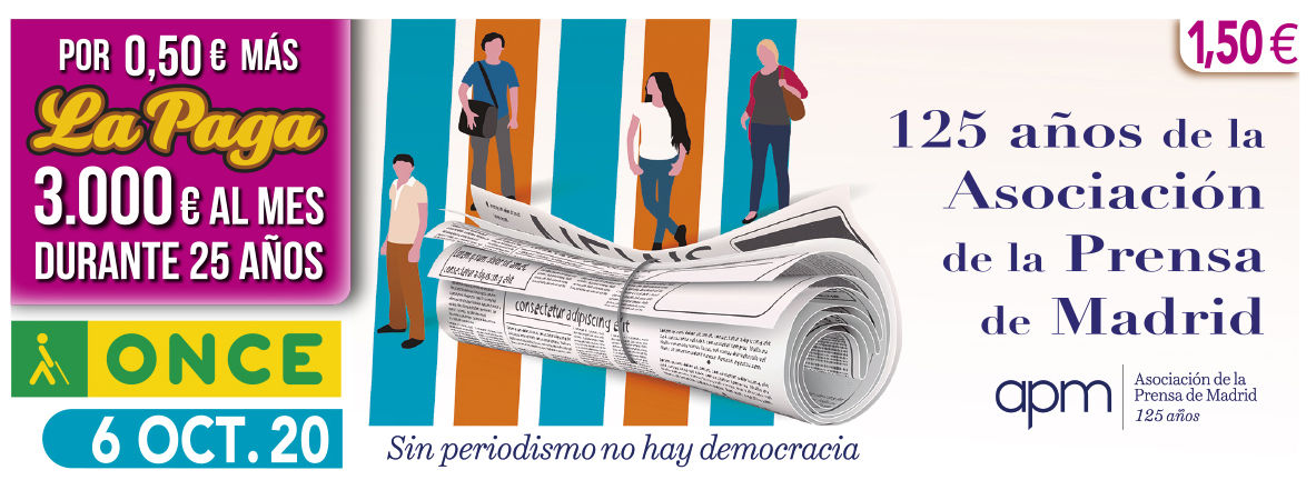 Cupón del 6 de octubre dedicado a la Asociación de la Prensa de Madrid