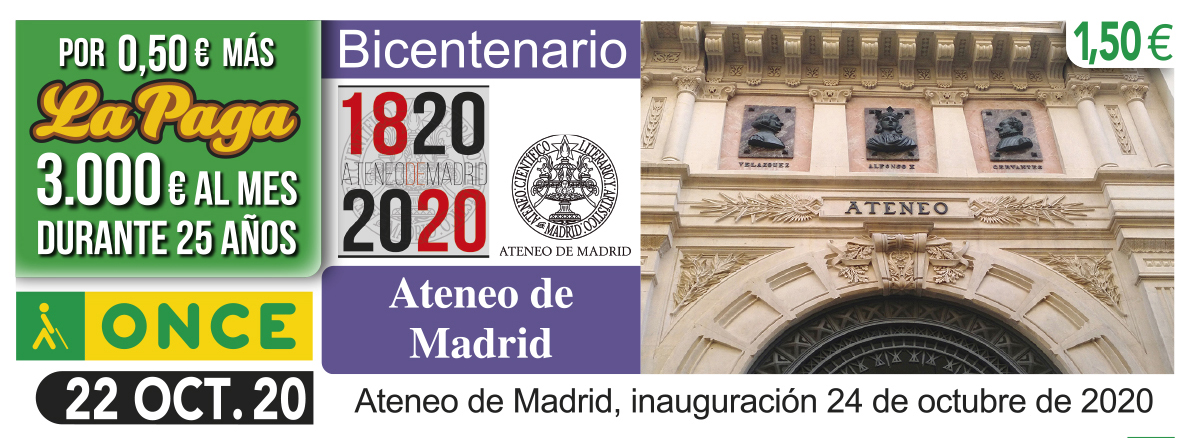 Cupón del 22 de octubre dedicado al Ateneo de Madrid