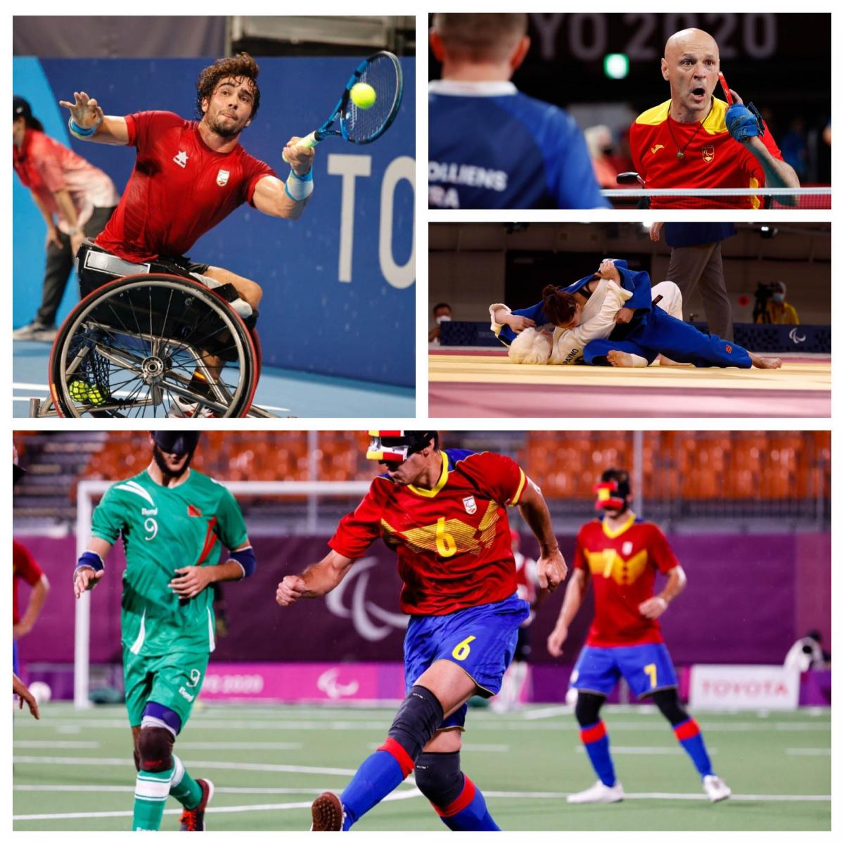 Collage con varios de los deportistas madrileños
