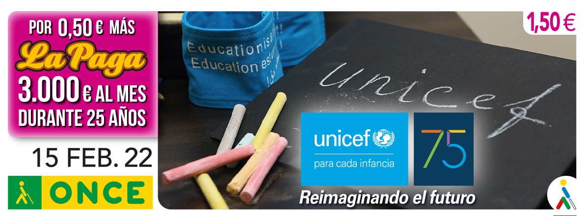 Cupón del 15 de febrero dedicado al 75 aniversario de UNICEF