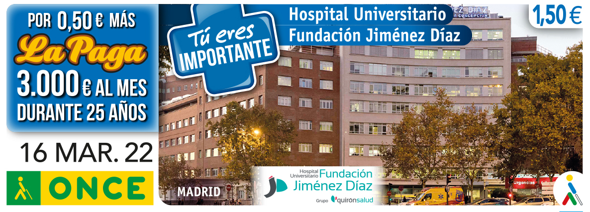 Cupón del 16 de marzo dedicado a la Fundación Jiménez Díaz