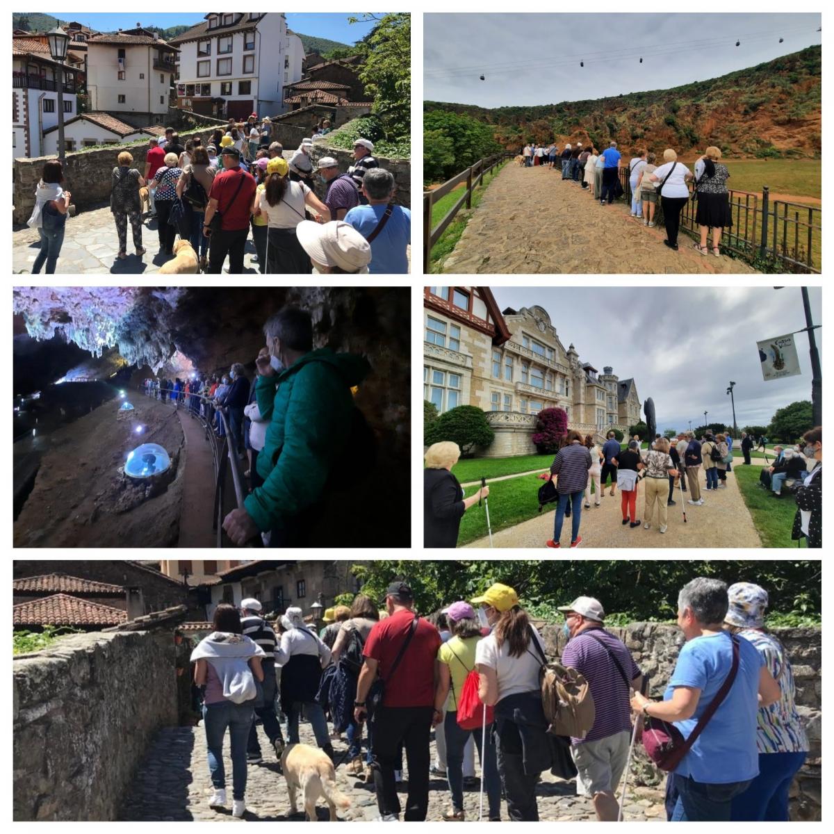Collage con varios momentos de la visita a Cantabria