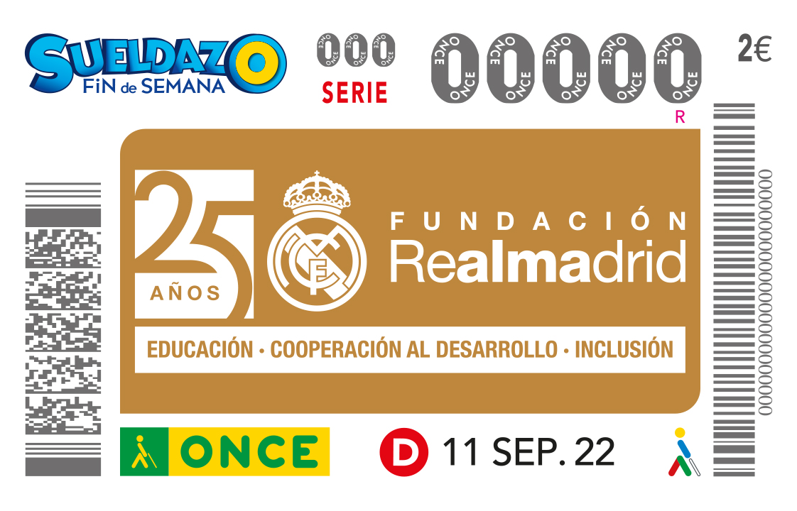 Cupón del 11 de septiembre dedicado a la Fundación Real Madrid