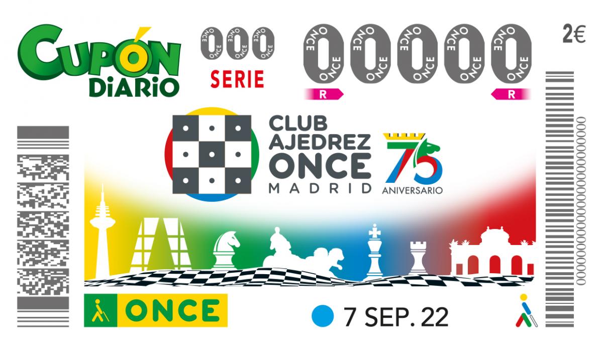 Cupón del 7 de septiembre dedicado al Aniversario del Club de Ajedrez