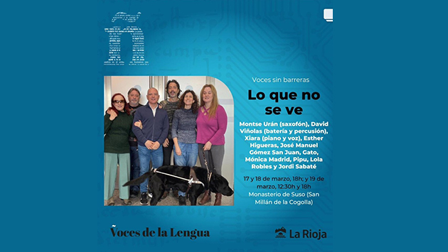 Los actores y actrices de La Luciérnaga junto a Sara Illán en el cartel