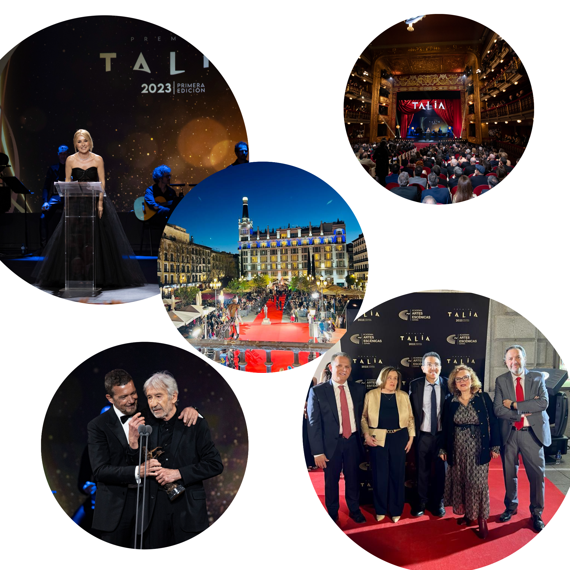 Collage con varios momentos de la gala de los Premios