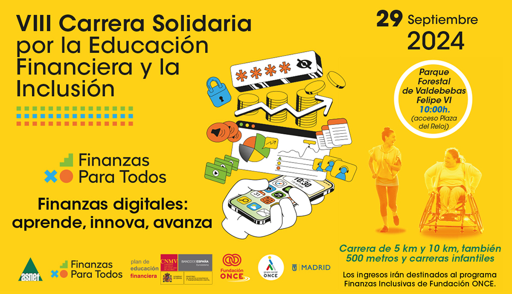 Cartel de la VIII Carreras solidaria por la educación financiera