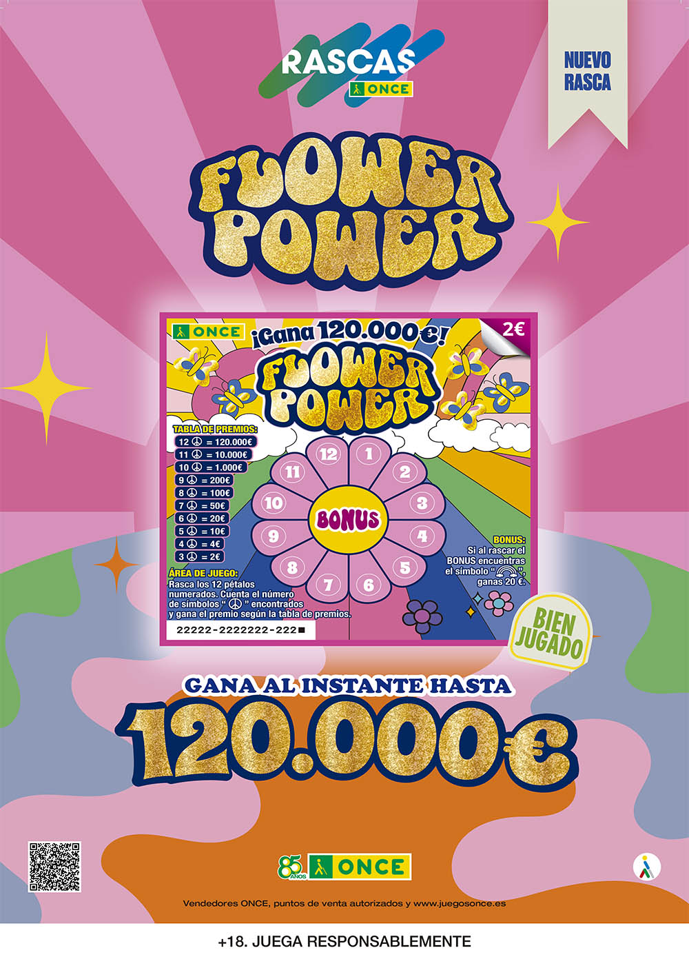 Cartel publicitario del Rasca Flower Power (Abrir en nueva ventana)