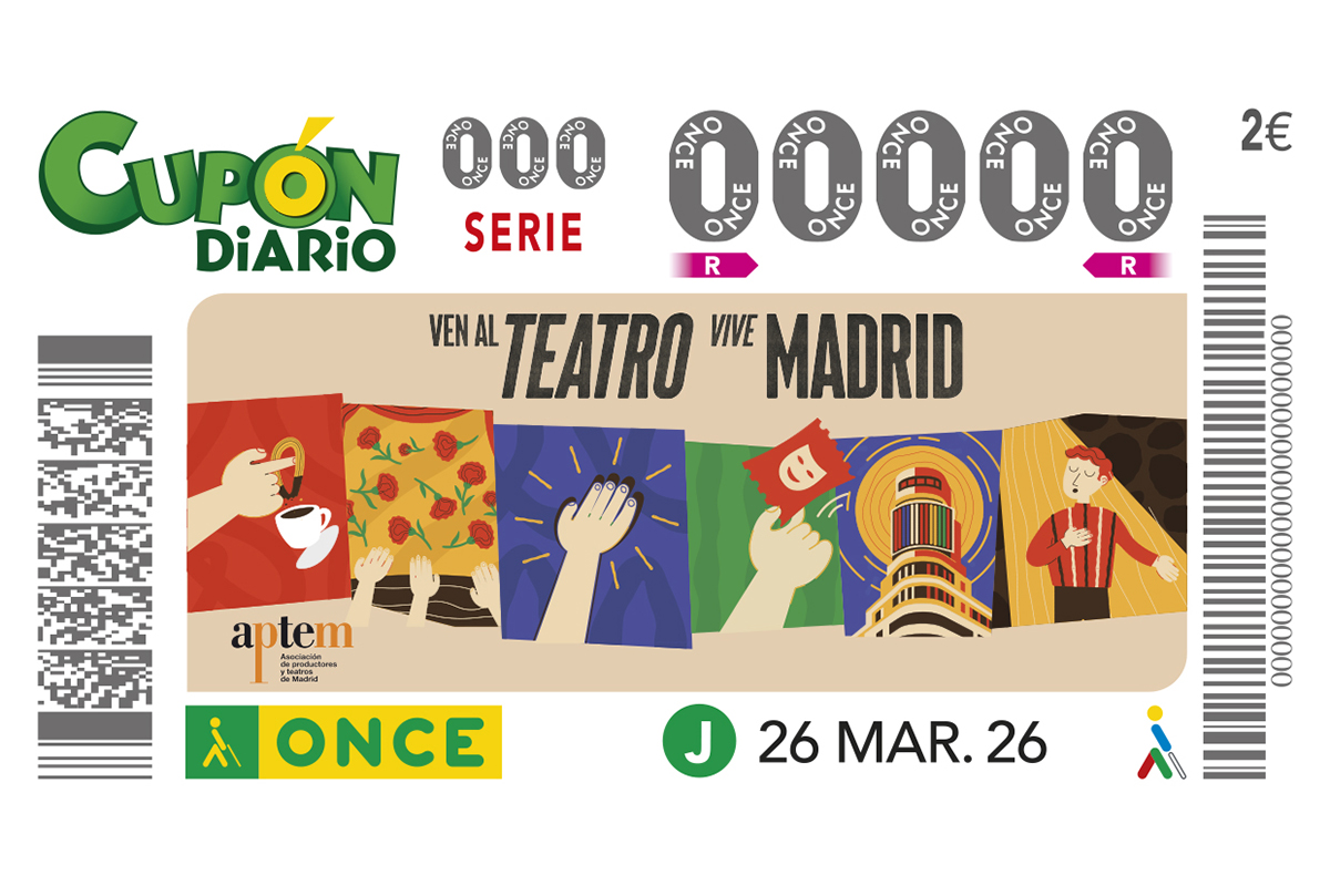 Cupón del 26 de marzo dedicado a la campaña ‘Ven al Teatro, Vive Madrid’
