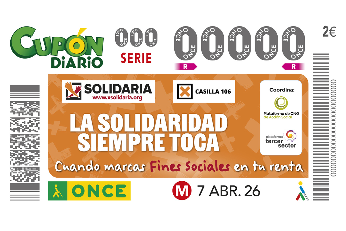 Cupón del 7 de abril dedicado a la X Solidaria