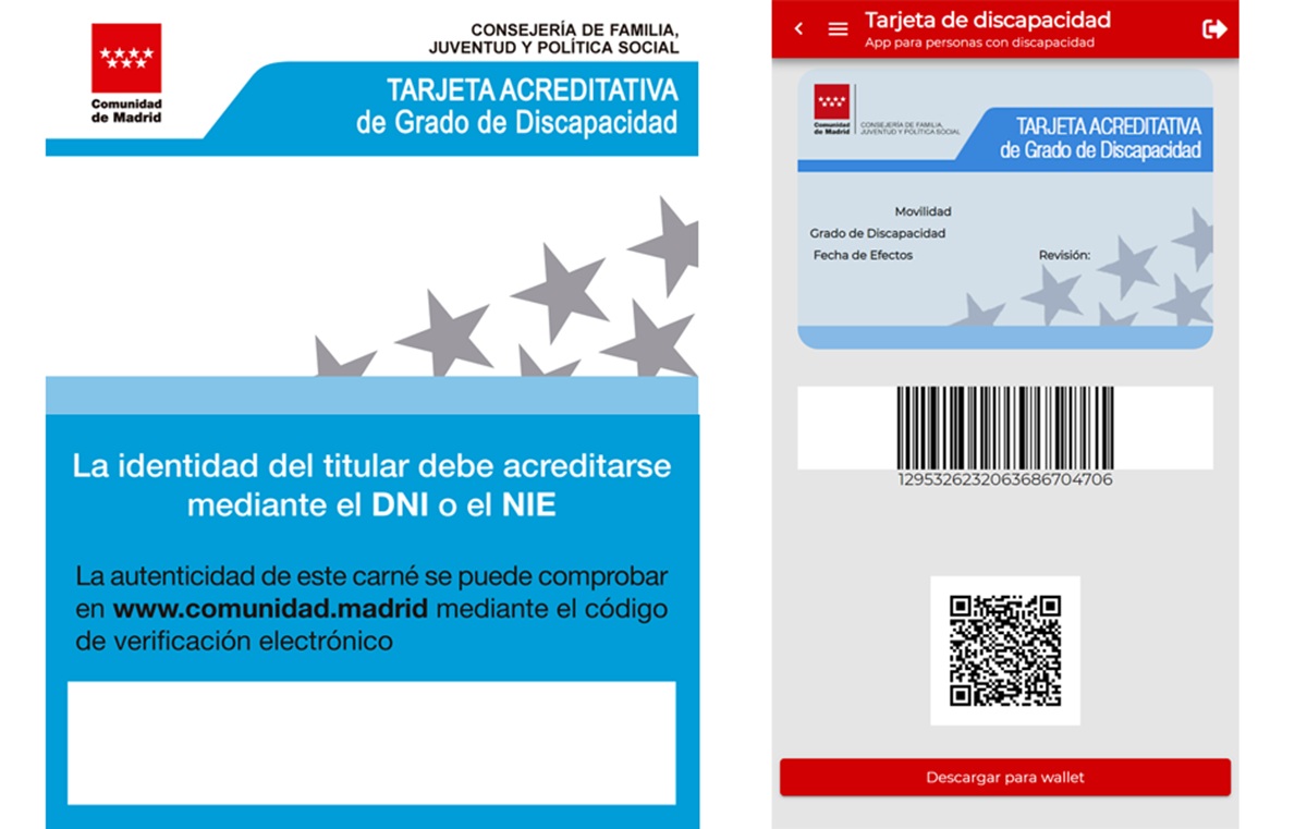 Imágenes de las tarjetas de discapacidad