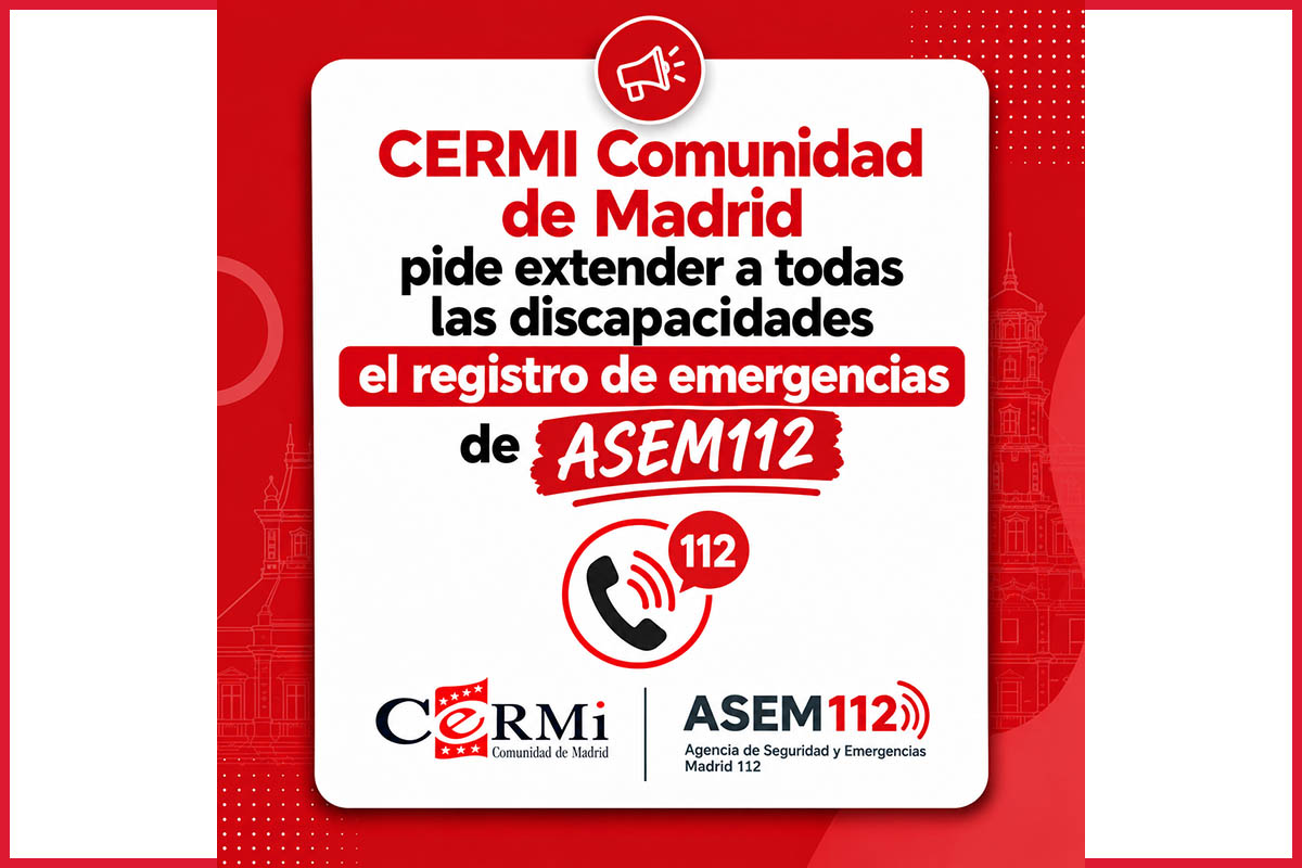 Cartel con la solicitud del CERMI Comunidad de Madrid