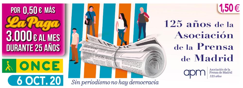 Cupón del 6 de octubre dedicado a la Asociación de la Prensa de Madrid
