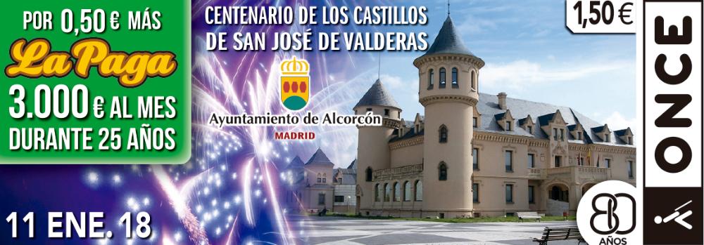 Cupón del 11 de enero de 2018 dedicado a los Castillos de Valderas (Alcorcón)