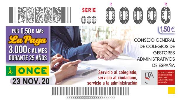 Cupón del 23 de noviembre dedicado a los Gestores Administrativos
