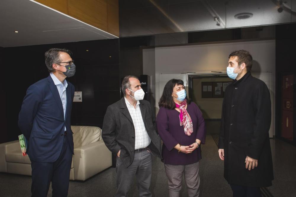 Jesús Santos es recibido por los responsables de ONCE