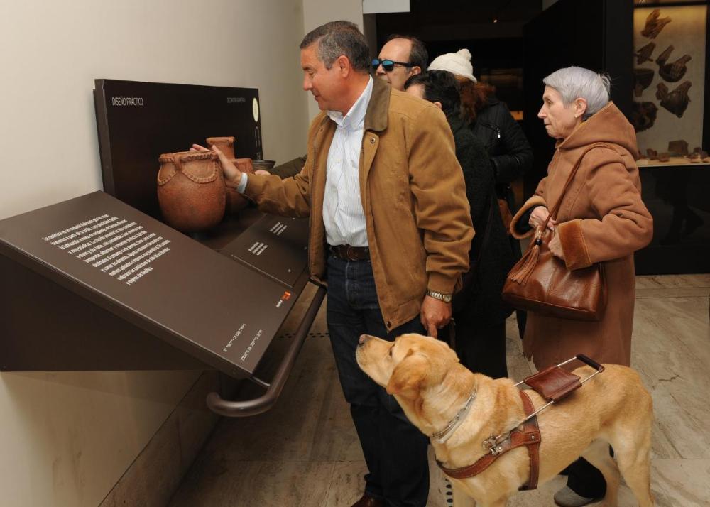 Varios afiliados en un momento de la visita al Museo Arqueológico