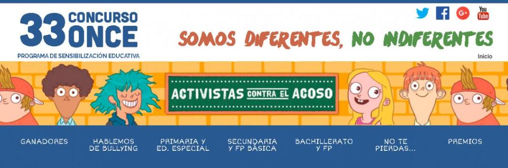 Cabecera de la web del 33 Concurso Escolar de la ONCE