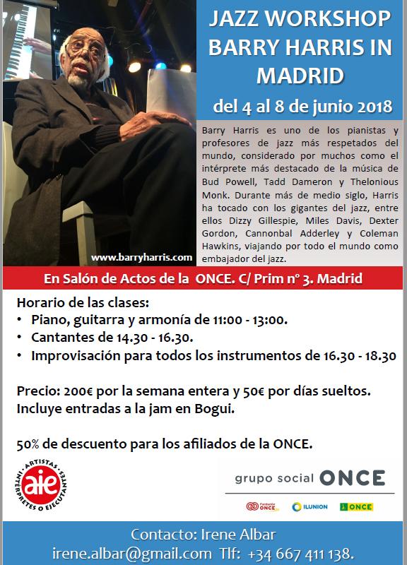 Cartel del Jazz Workshop con Barry Harris