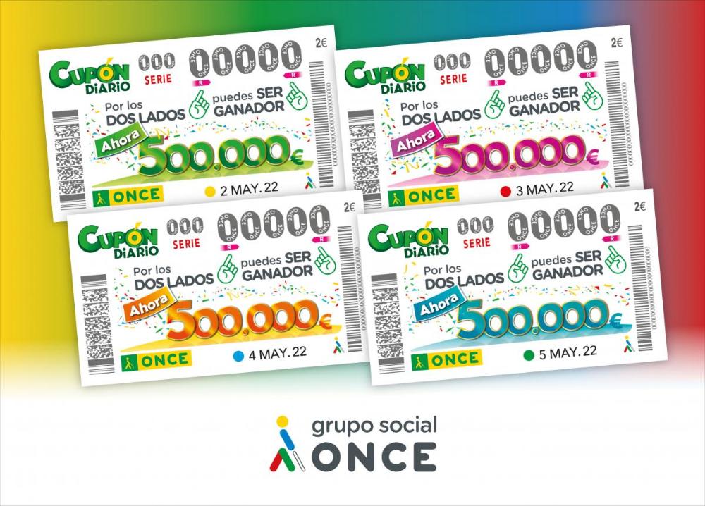 Cartel con los cuatro cupones dedicados al lanzamiento