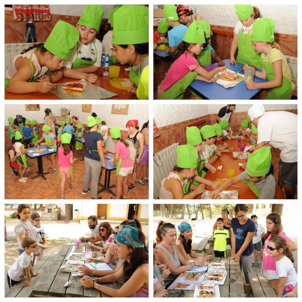 Collage con varios de los momentos del concurso de cocina