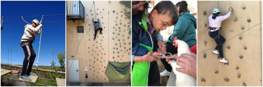 Collage con varias de las actividades desarrolladas por los chavales