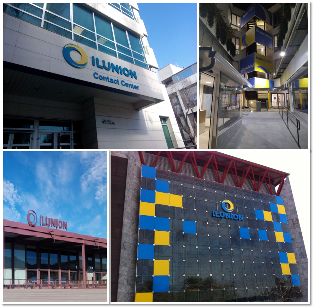 Collage con los cuatro centros de Contact Center BPO