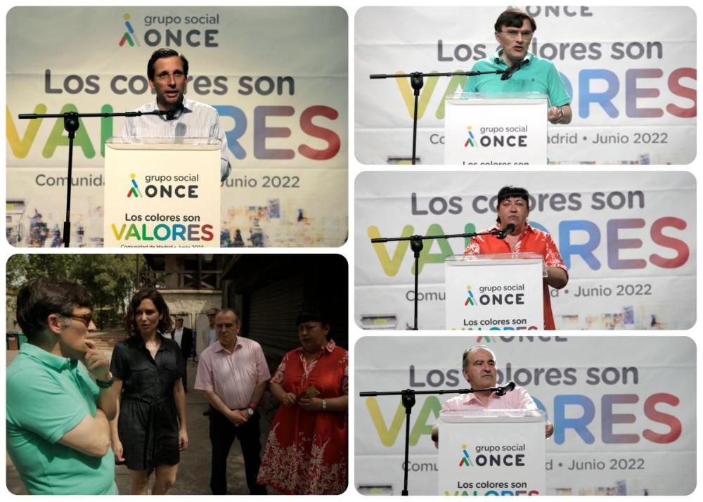 Collage con la intervención de las autoridades