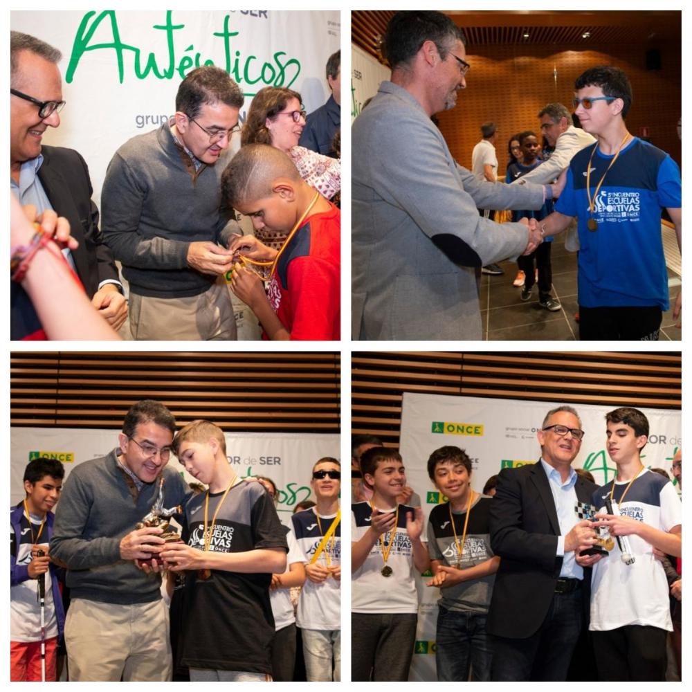 Collage con varios momentos de la entrega de medallas