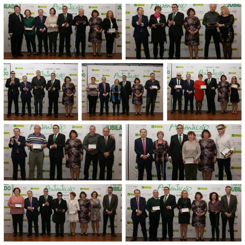 Collage con las fotos de cada uno de los grupos que recogieron los galardones