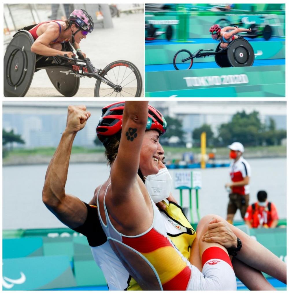 Varios momentos de la competición de Eva Morales