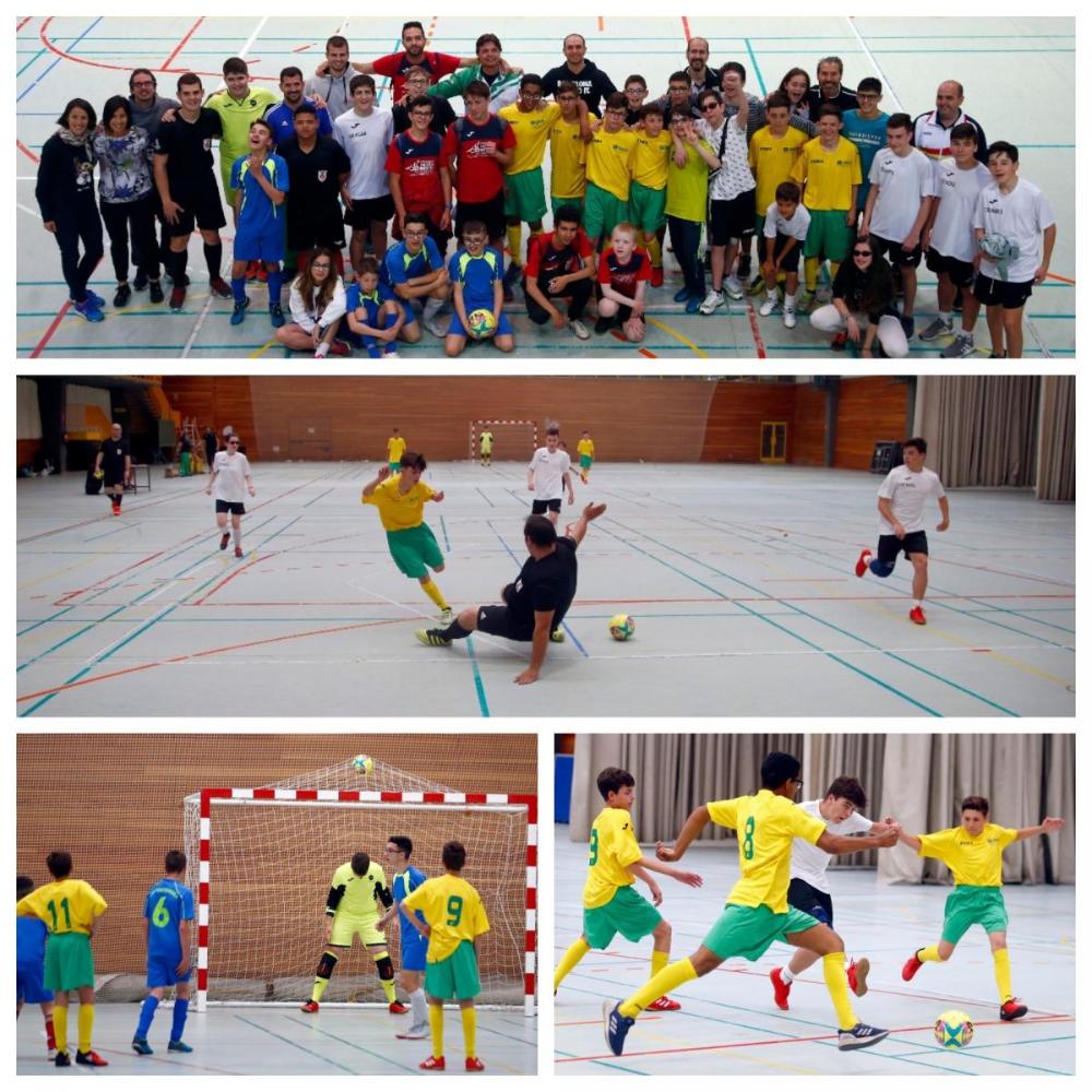 Collage con varios momentos de la competición de fútbol