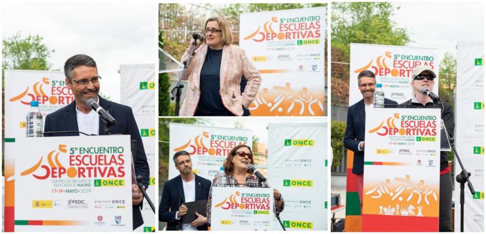 Collage con las intervenciones de todos lo participantes en la inauguración