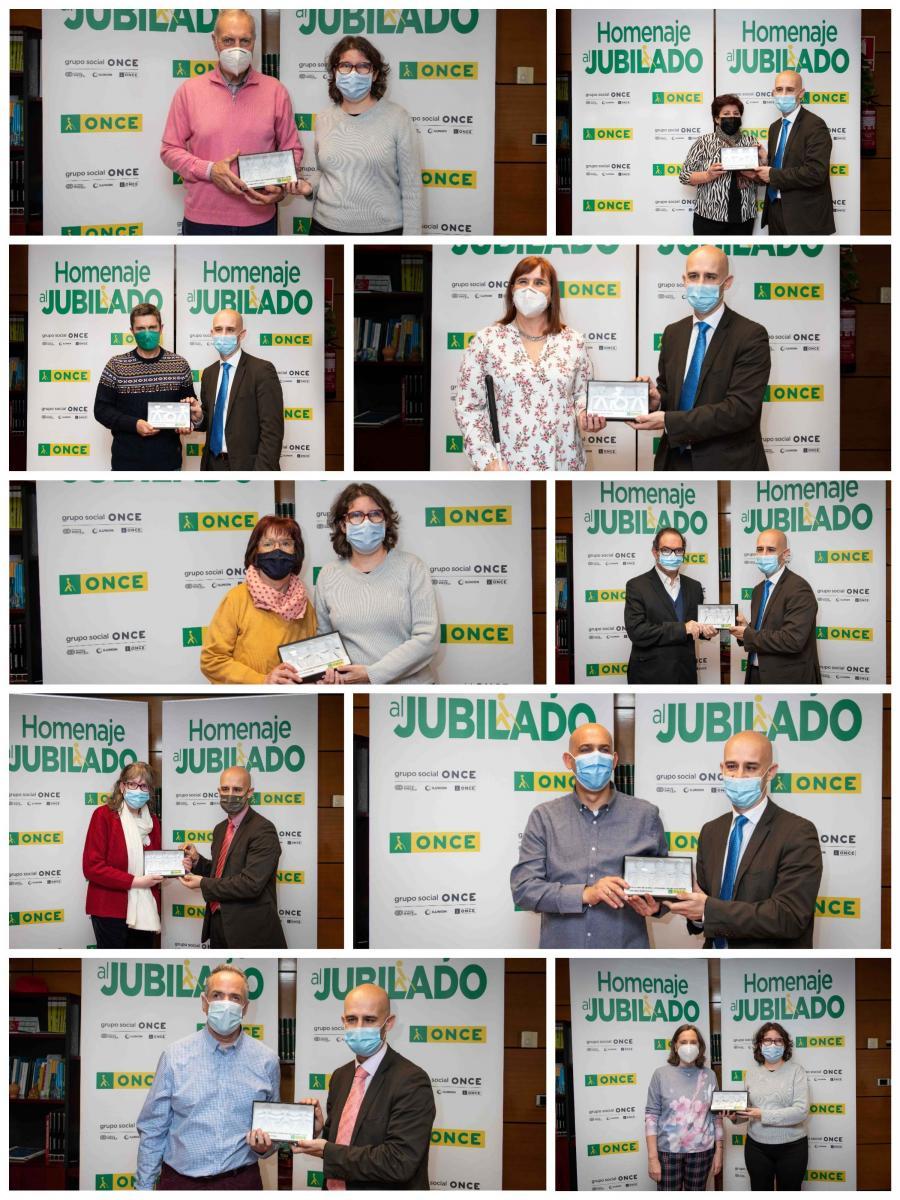 Collage con varios de los jubilados e incapacitados
