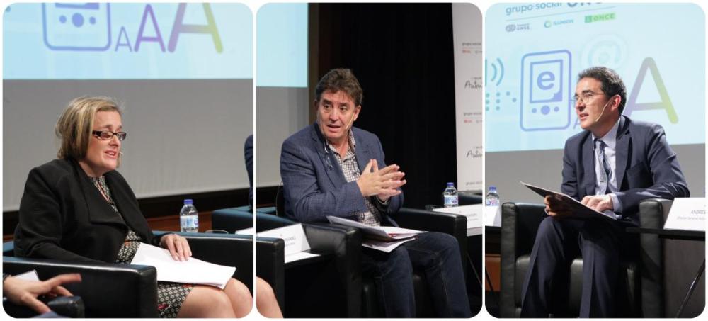Imelda Fernández, García Montero y Andrés Ramos durante sus intervenciones en la presentación