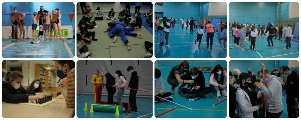 Collage con varios momentos de las diferentes disciplinas deportivas