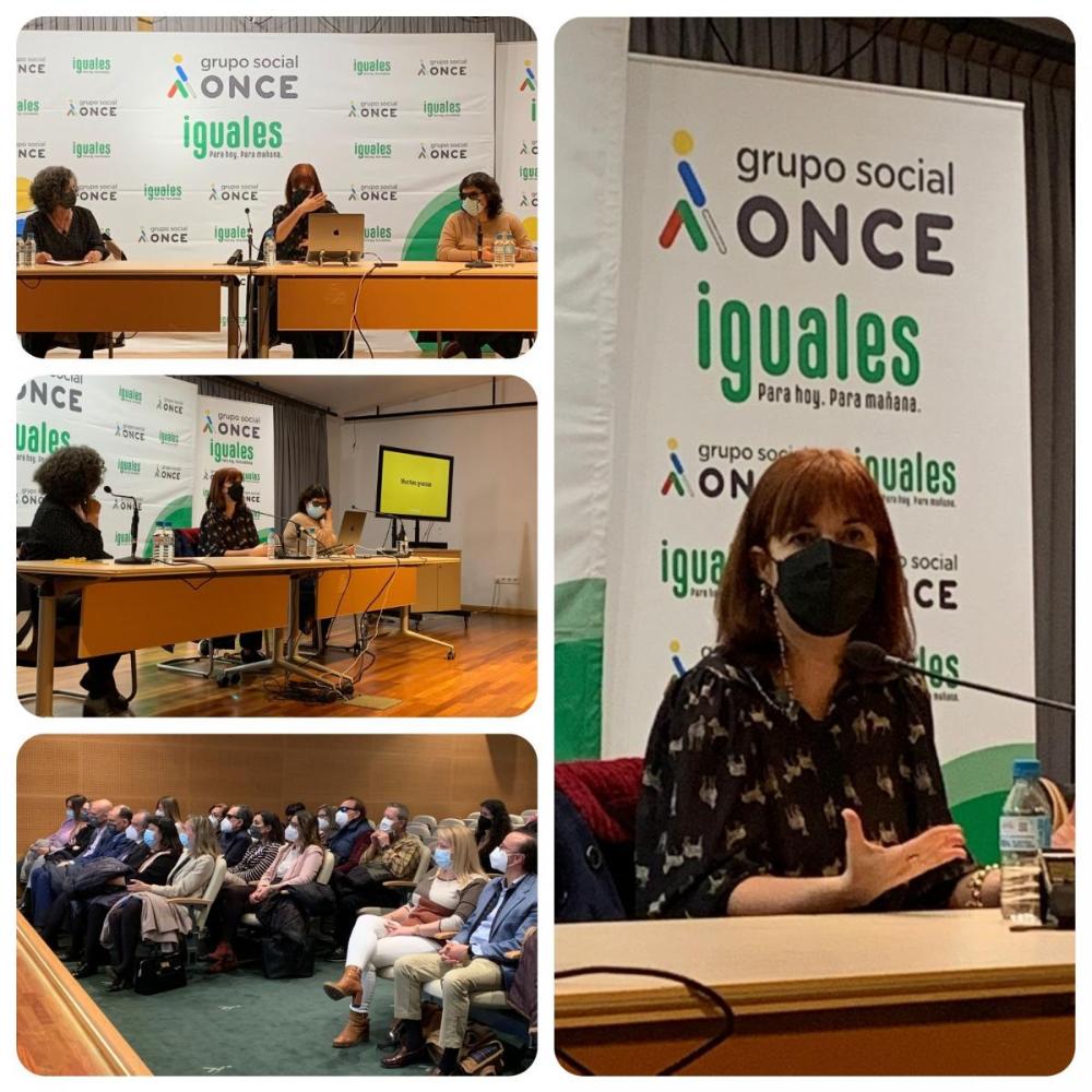 Collage con varios momentos de la charla