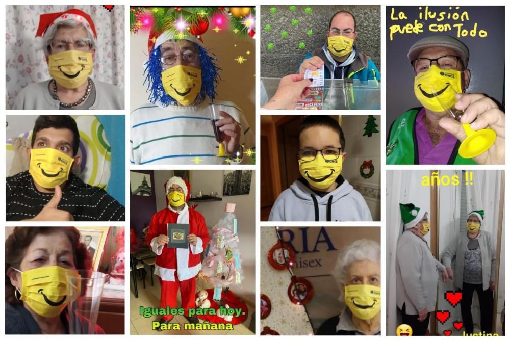 Collage Santa Lucía, fotos enviadas con las mascarillas de la ilusión
