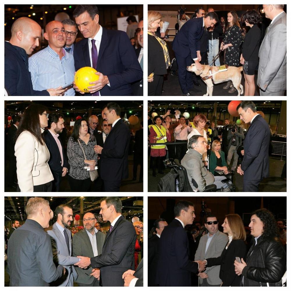 Collage con la visita de Pedro Sánchez