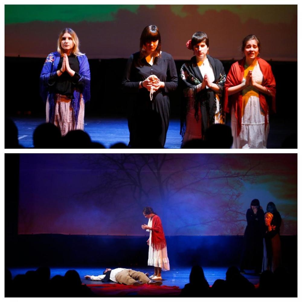 Dos momentos de la representación de Yerma a cargo de Tiflonuba