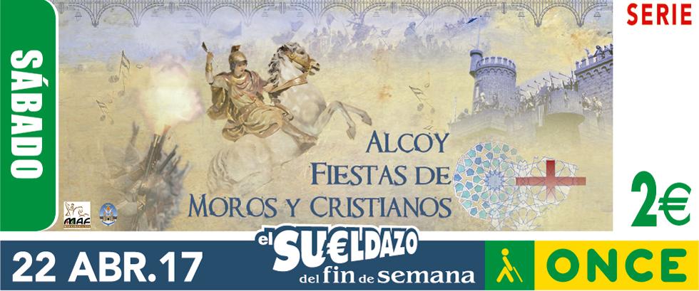 Cupón del 22 de abril dedicado a la Fiesta de Moros y Cristianos de Alcoy