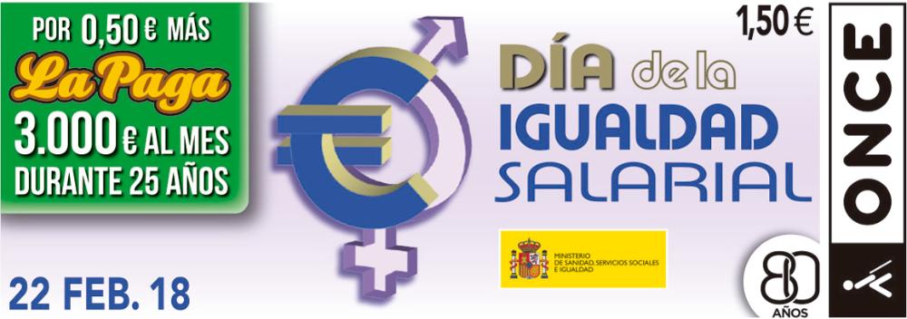 Cupón del 22 de febrero dedicado al Día de la Igualdad Salarial