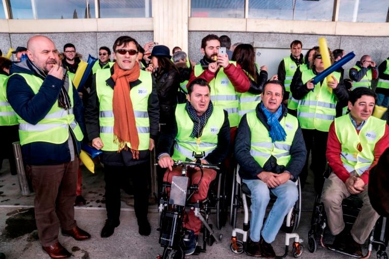 Representantes de las diferentes entidades participantes en la concentración