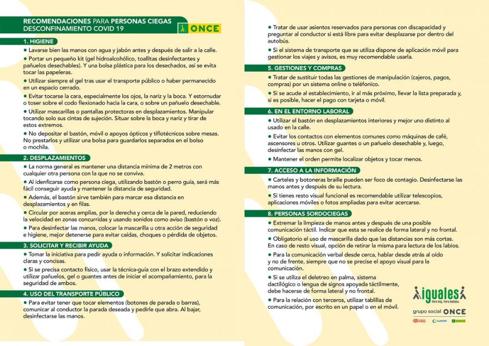Guía de recomendaciones para el desconfinamiento