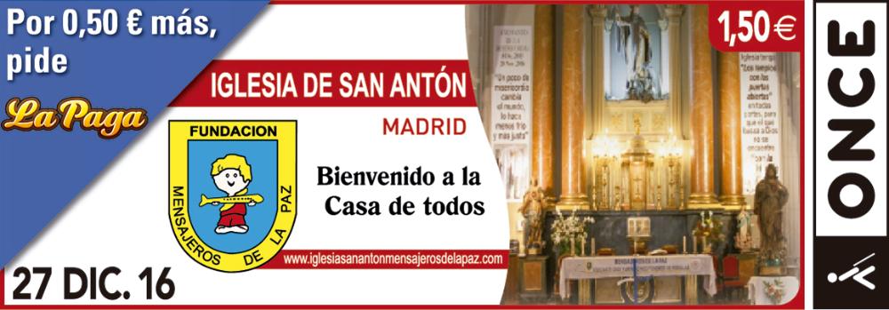 Cupón del 27 de diciembre dedicado a la Iglesia de San Antón