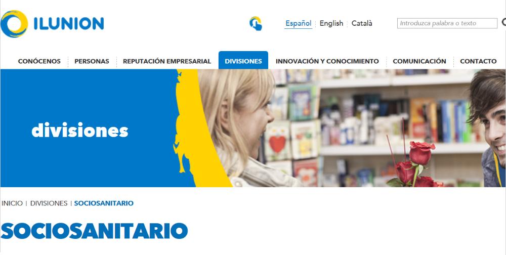 Cabecera de la web de ILUNION Sociosanitario